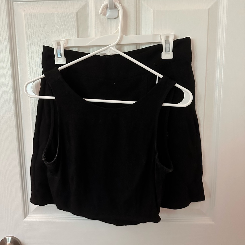 Linen two-piece skirt set